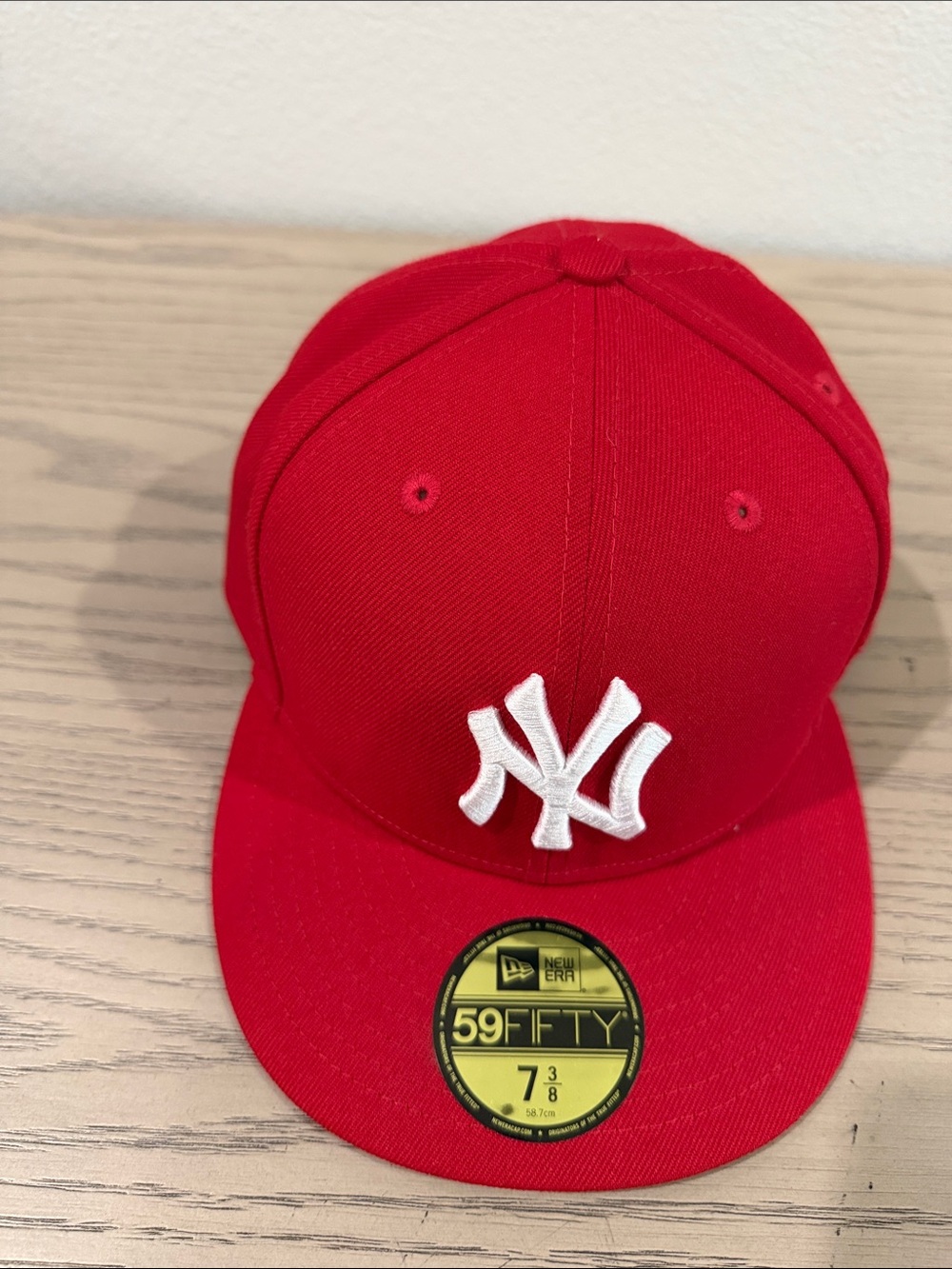 New Era Red New York Yankees Fitted Cap with White Logo